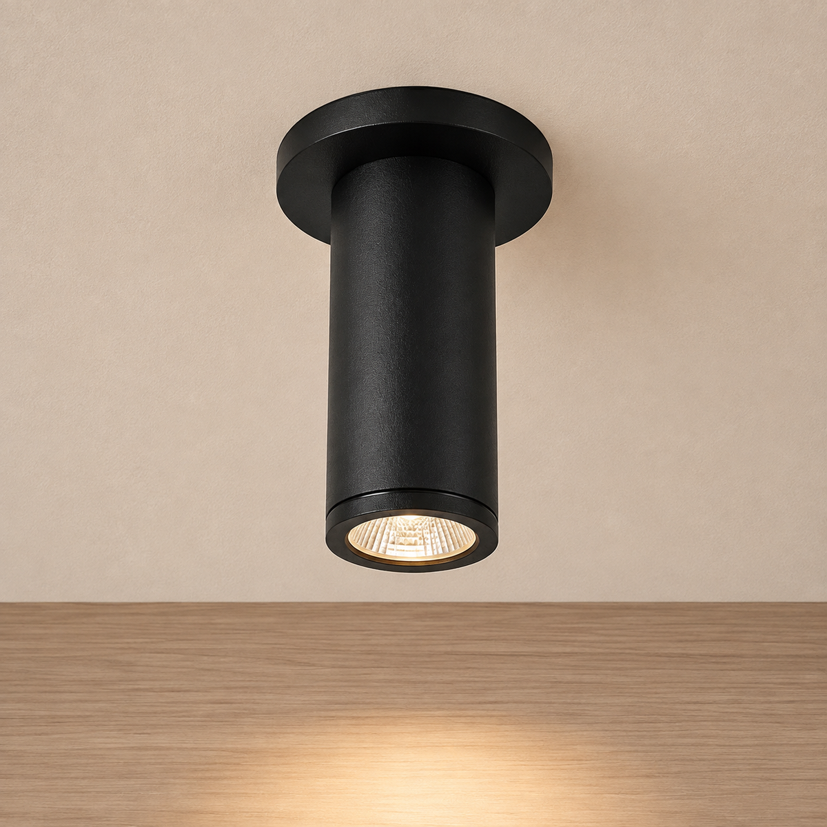 Black 4-inch outdoor LED ceiling mount light