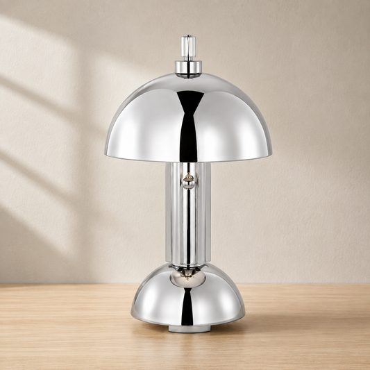 13.5-Inch Luxe Silver LED Desk Lamp with Polished Nickel Finish & Integrated Dimmer