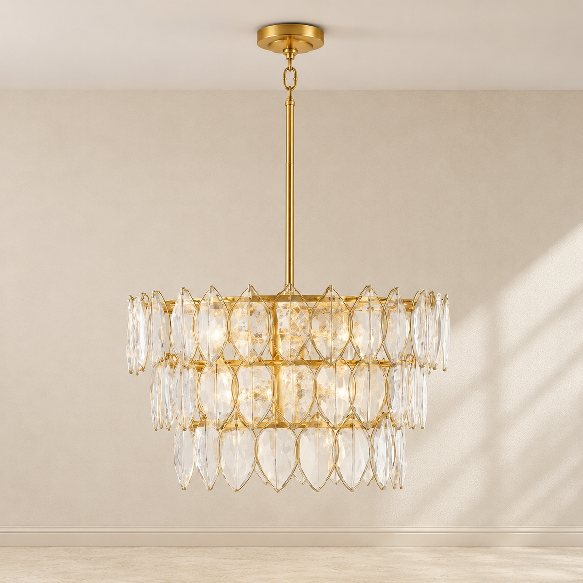 Gold 30.25-inch LED chandelier