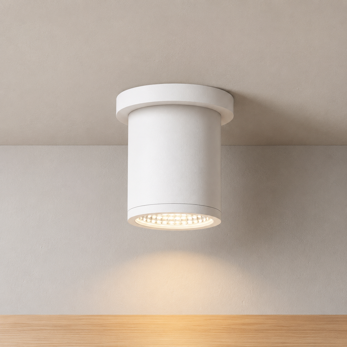 White 4-inch outdoor LED ceiling mount light