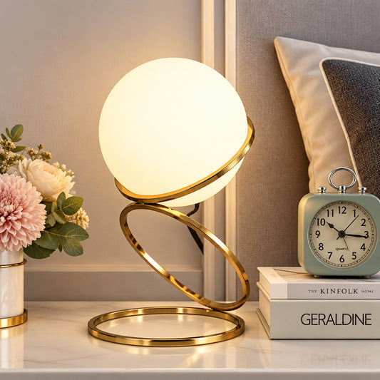 Modern Bedroom Bedside Table Lamp with Ball Design